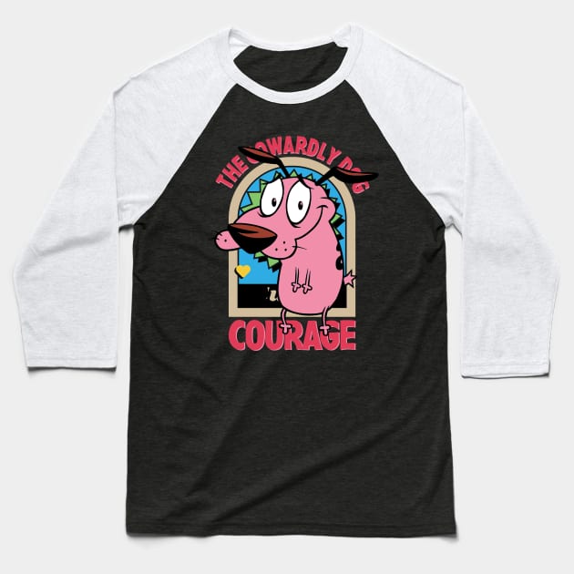 courage dog Baseball T-Shirt by Colana Studio